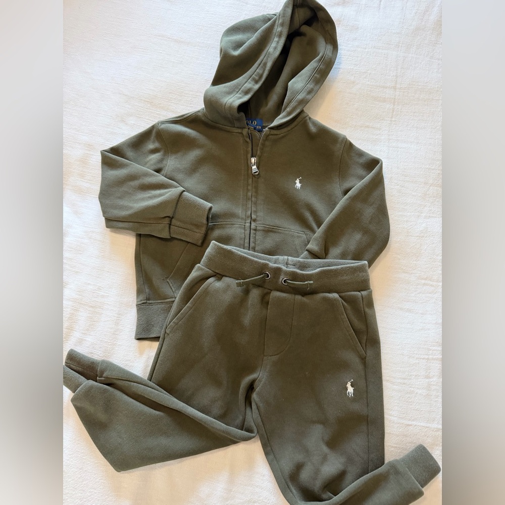 Polo by Ralph Lauren Olive Kids Zip Hoodie & Jogger Set